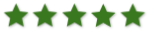 Five star rating in green